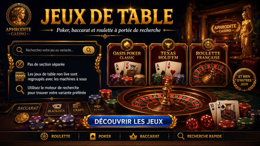 Aphrodite Casino Jeux de table